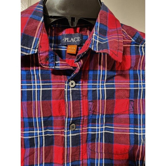 The Children’s Place Boys Plaid Flannel Button Up Shirt Size Medium - Picture 5 of 10